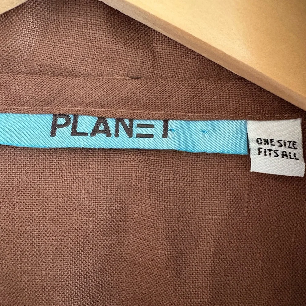 PLANET 100% Linen Draped Crop Jacket | One Size - Picture 4 of 7
